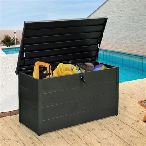 deck box metal|outside metal storage boxes waterproof.